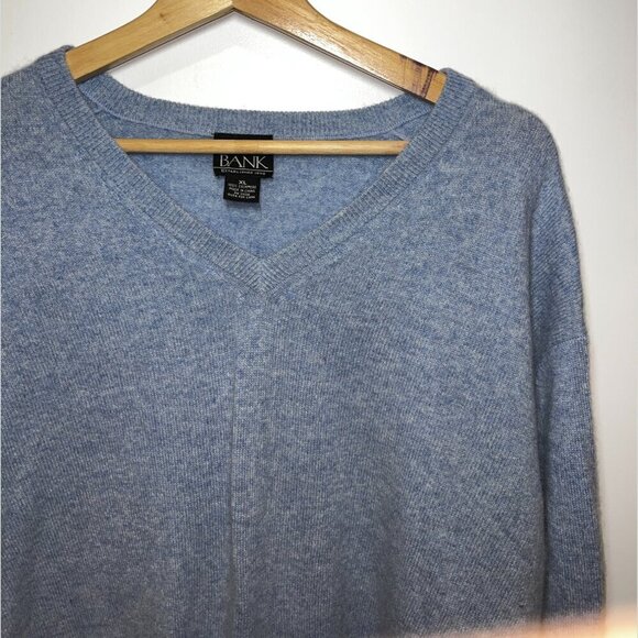 Jos. A. Bank Blue 100% Cashmere Blend V-Neck Pullover Sweater Men’s Size XL - Picture 2 of 7